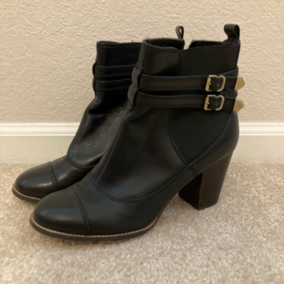 GIANI BERNINI Womens Black Leather Ankle Boots - Picture 1 of 5